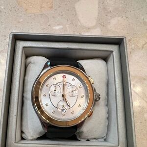 MICHELE MWW27E000023 Black Silicone Strap Cape Chronograph 38mm Watch